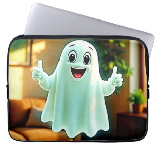 Happy Ghost's Thumbs Up Laptop Sleeve