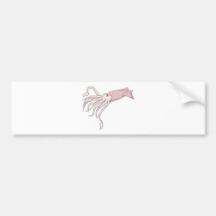 Happy Giant Squid Bumper Sticker