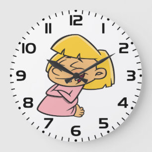 Happy Giggling Cartoon Girl Large Clock