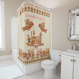 Happy Gingerbread Cookies Shower Curtain