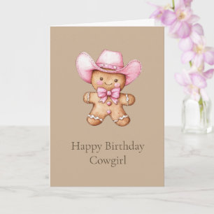 Happy Gingerbread Cowgirl Birthday Card