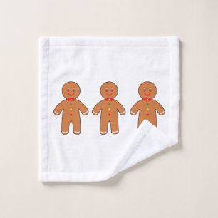 Happy gingerbread men bath towel set