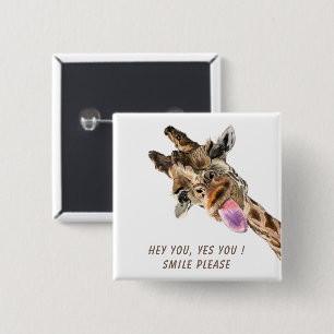 Happy Giraffe Button - Custom Text