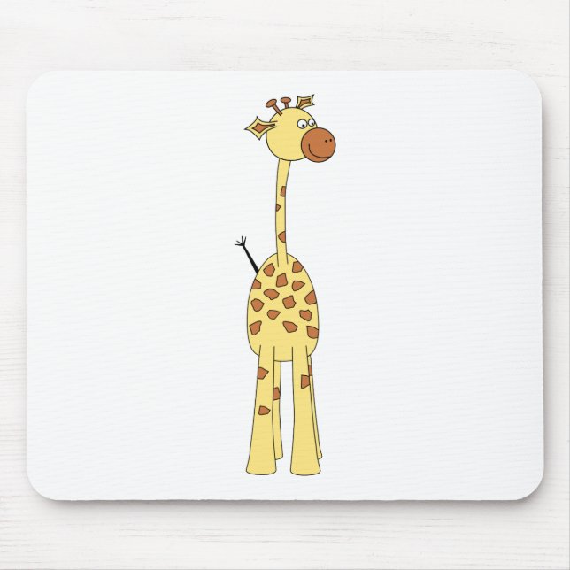 Happy Giraffe. Cartoon Mouse Mat (Front)