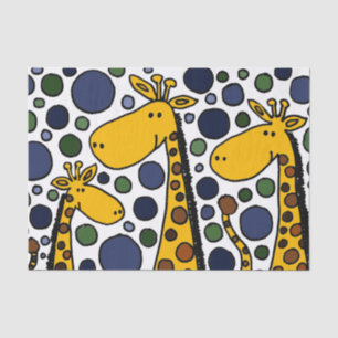 Happy Giraffe Family Abstract Tissue Paper