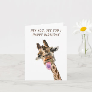 Happy Giraffe Funny Birthday Card
