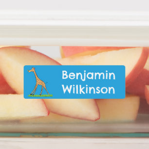 Happy giraffe with butterfly cartoon personalised