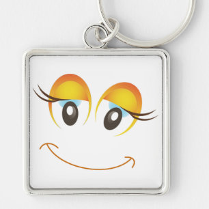 HAPPY GIRL FACE KEY RING