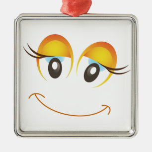 HAPPY GIRL FACE METAL TREE DECORATION