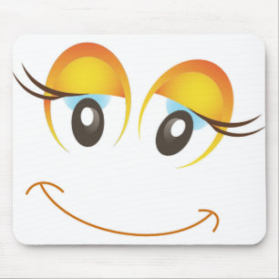 HAPPY GIRL FACE MOUSE MAT