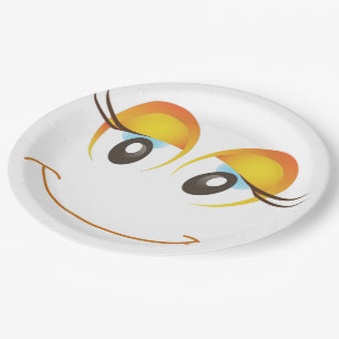 HAPPY GIRL FACE PAPER PLATE