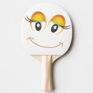 HAPPY GIRL FACE PING PONG PADDLE