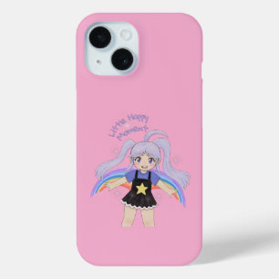 Happy Girl Hand Drawn Illustration – Little Happy iPhone 15 Case