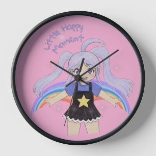 Happy Girl Hand Drawn Illustration – Little Happy  Clock