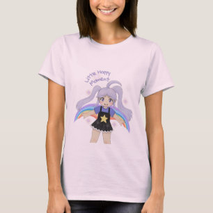 Happy Girl Hand Drawn Illustration – Little Happy  T-Shirt