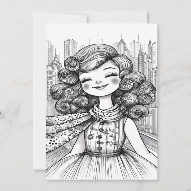 Happy Girl  Thank You Card (Front)