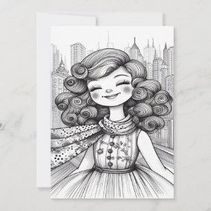 Happy Girl  Thank You Card