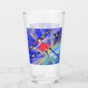 Happy Girl with Birds - Happines Glass