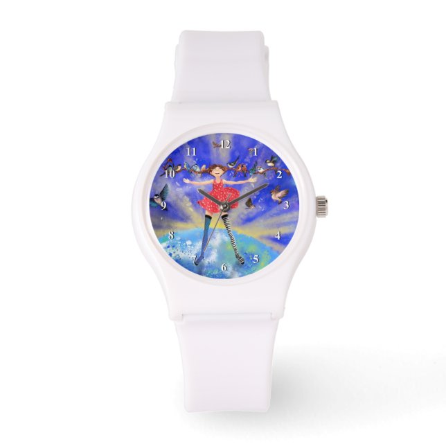 Happy Girl with Birds - Happines Watch (Front)