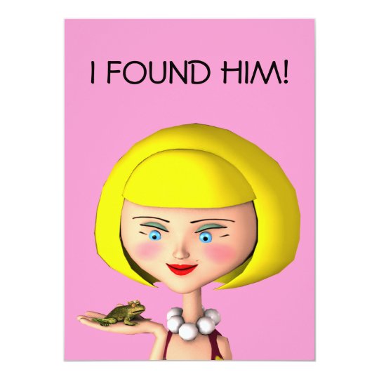 Happy Girl With Frog Prince Card