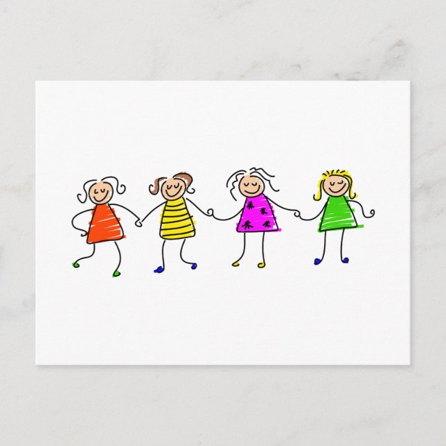 Happy Girls Postcard (Front)