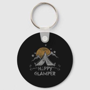 Happy Glamper Cute Glamping Camp Distressed Key Ring