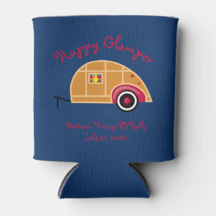 Happy Glamper Woodie Vintage Teardrop Trailer Can Cooler