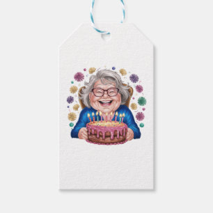 Happy Glasses Granny Bday Graphic Gift Tags