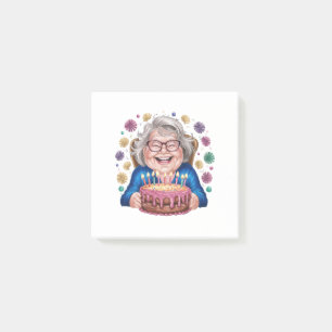 Happy Glasses Granny Bday Graphic Post-it Notes