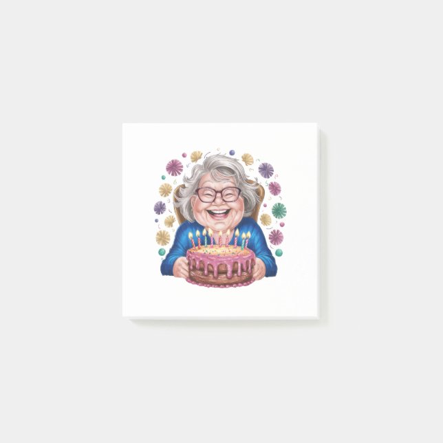 Happy Glasses Granny Bday Graphic Post-it Notes (Front)