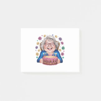 Happy Glasses Granny Bday Graphic Post-it Notes