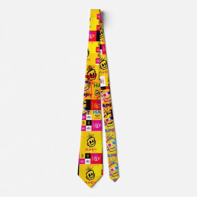 HAPPY Glitch Neck Tie (Front)
