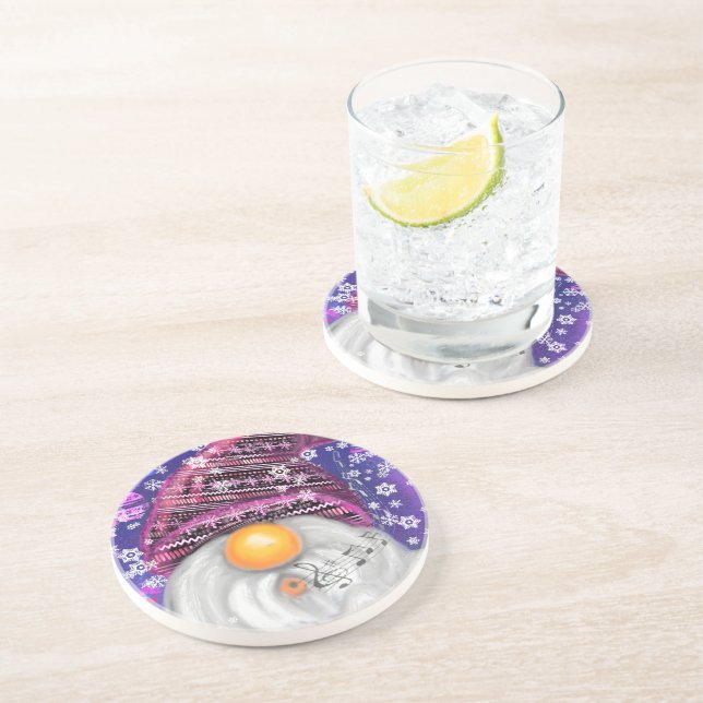 Happy Gnome Christmas Coaster (Side)