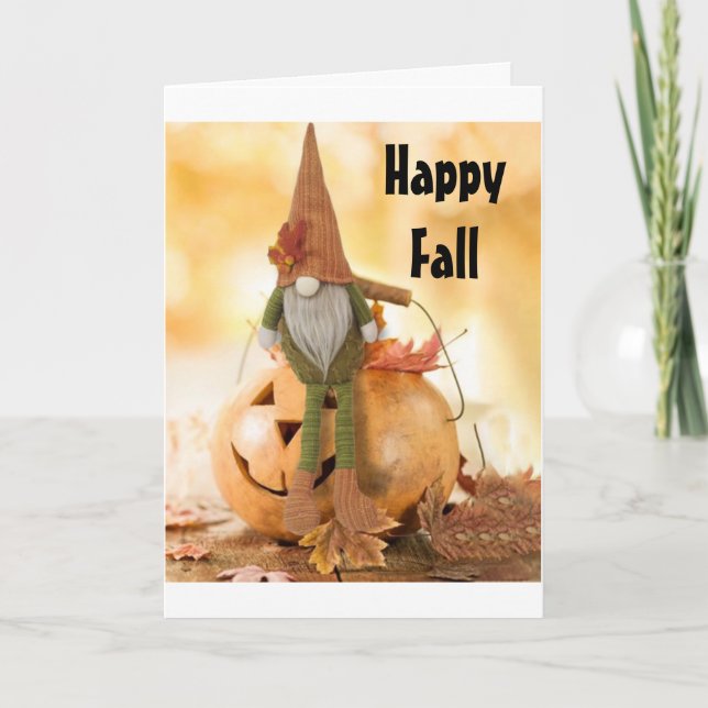 HAPPY GNOME - HAPPY FALL/THANKSGIVING TO YOU! HOLIDAY CARD (Front)