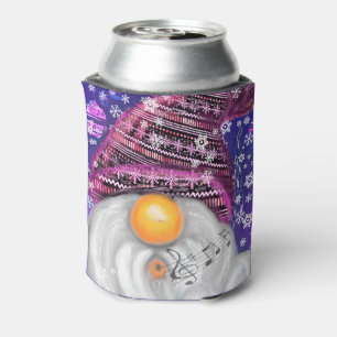 Happy Gnome In Purple Hat Sings A Christmas Song Can Cooler