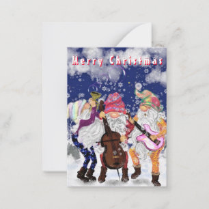 Happy Gnome Music Band Funny Christmas Card