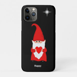 Happy gnome  with heart on black iPhone 11 pro case