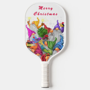 Happy Gnomes Christmas Pickleball Paddle