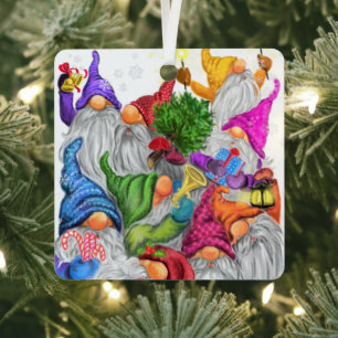 Happy Gnomes Party Christmas Ornament Gift
