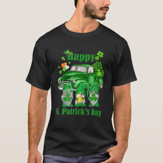 Happy Gnomies St Patrick's Day Funny Gnomies Shamr T-Shirt