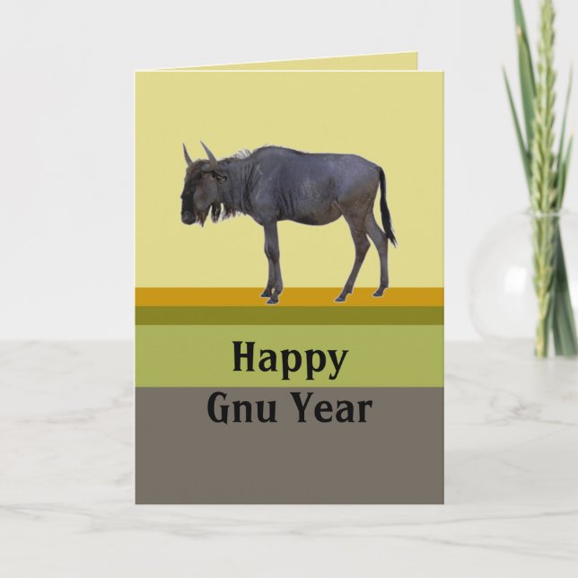 Happy Gnu Year Holiday Card (Front)