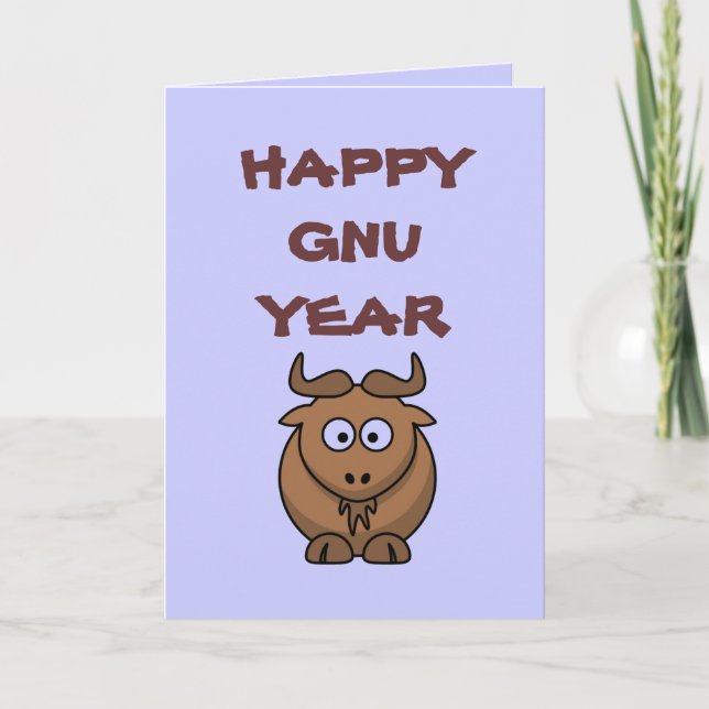 Happy Gnu Year Holiday Card (Front)