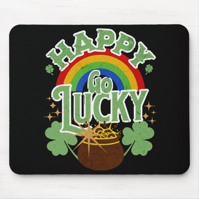 Happy Go Lucky Mouse Mat (Front)