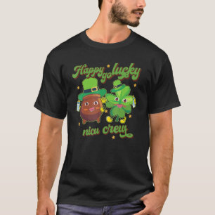 Happy Go Lucky Nicu Crew St Patrick's Day Nurse Sq T-Shirt