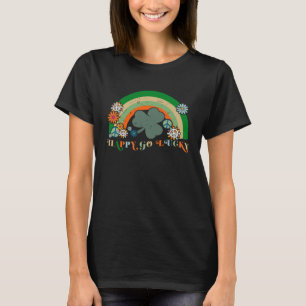 Happy Go Lucky Rainbow C St Patrick s day Cute Iri T-Shirt