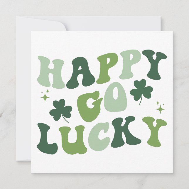 Happy Go Lucky Retro Design PNG SVG Cut File Holiday Card (Front)