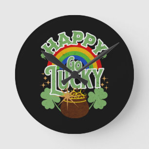 Happy Go Lucky Round Clock