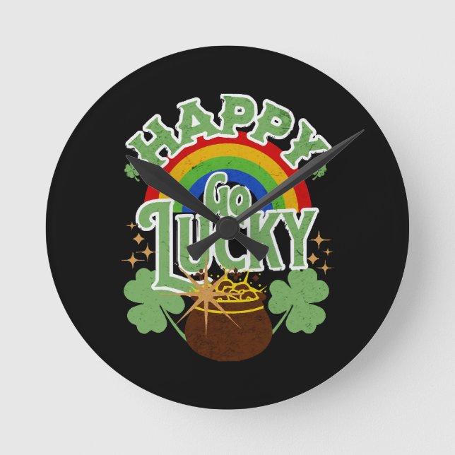 Happy Go Lucky Round Clock (Front)