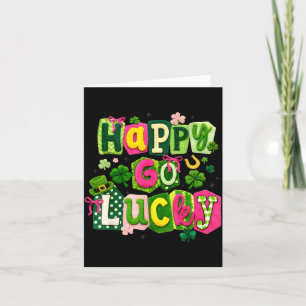 Happy go lucky shamrock crochet irish happy st card
