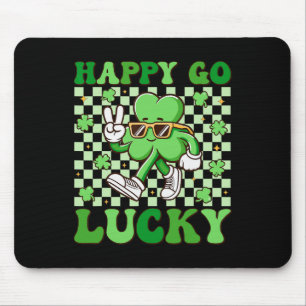 Happy Go Lucky Shamrock Irish St Patricks Day Groo Mouse Mat